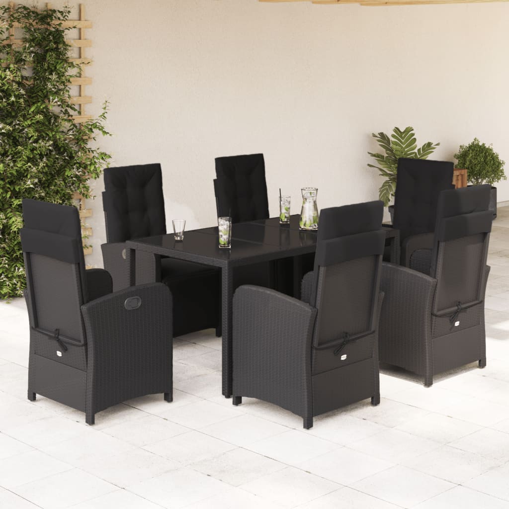 5 Piece Garden Dining Set With Cushions Poly Rattan