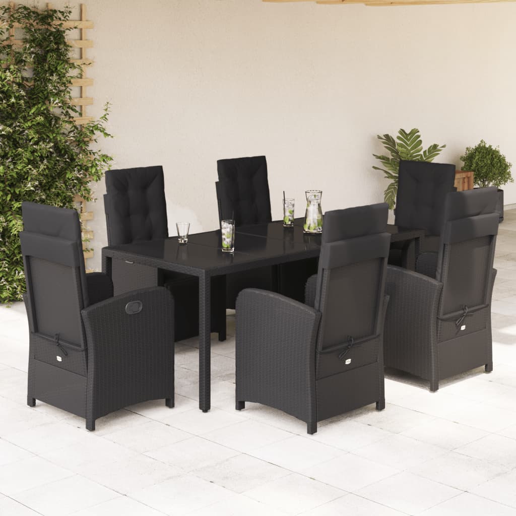 5 Piece Garden Dining Set With Cushions Poly Rattan