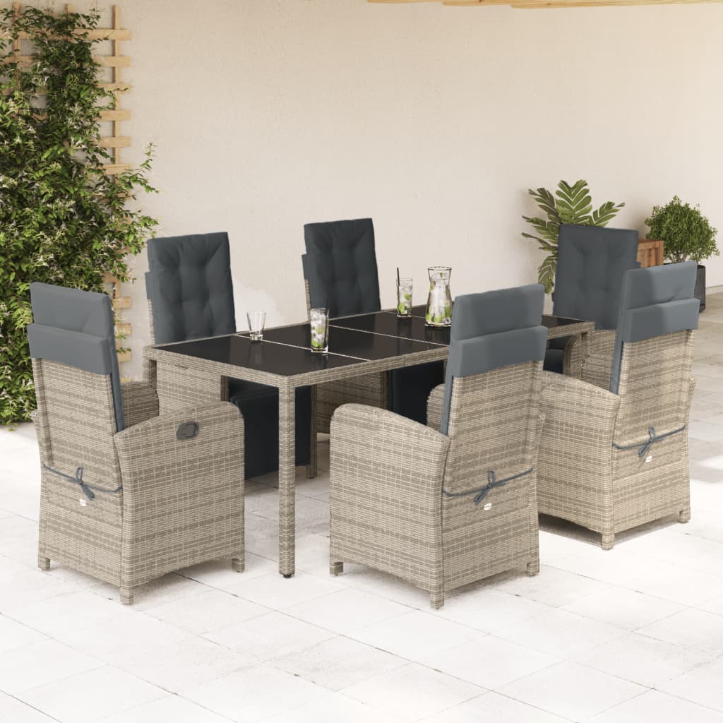 5 Piece Garden Dining Set With Cushions Poly Rattan