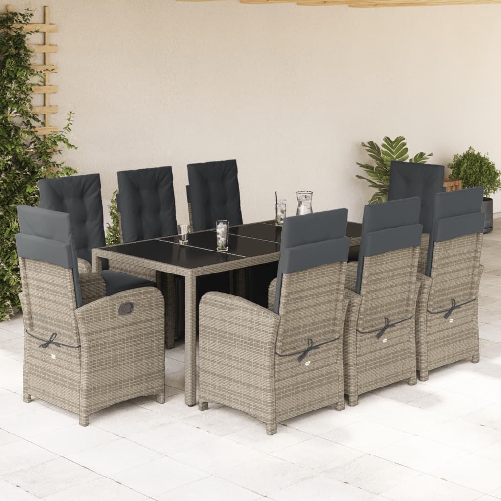 5 Piece Garden Dining Set With Cushions Poly Rattan
