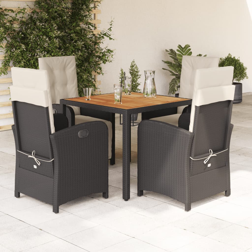 7 Piece Garden Dining Set With Cushions Poly Rattan
