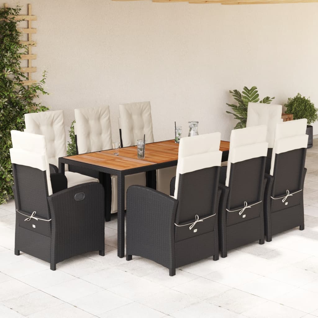 7 Piece Garden Dining Set With Cushions Poly Rattan