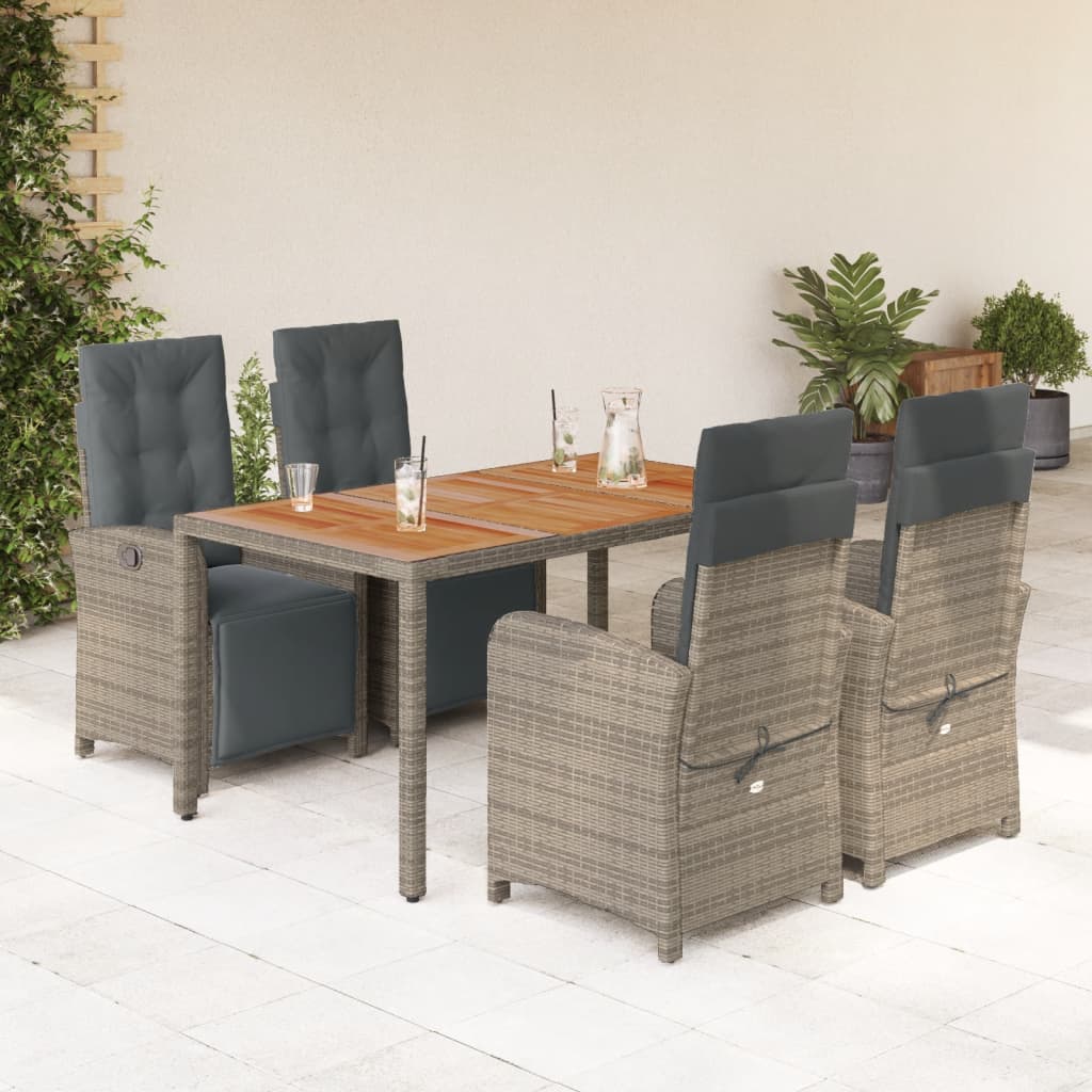 7 Piece Garden Dining Set With Cushions Poly Rattan