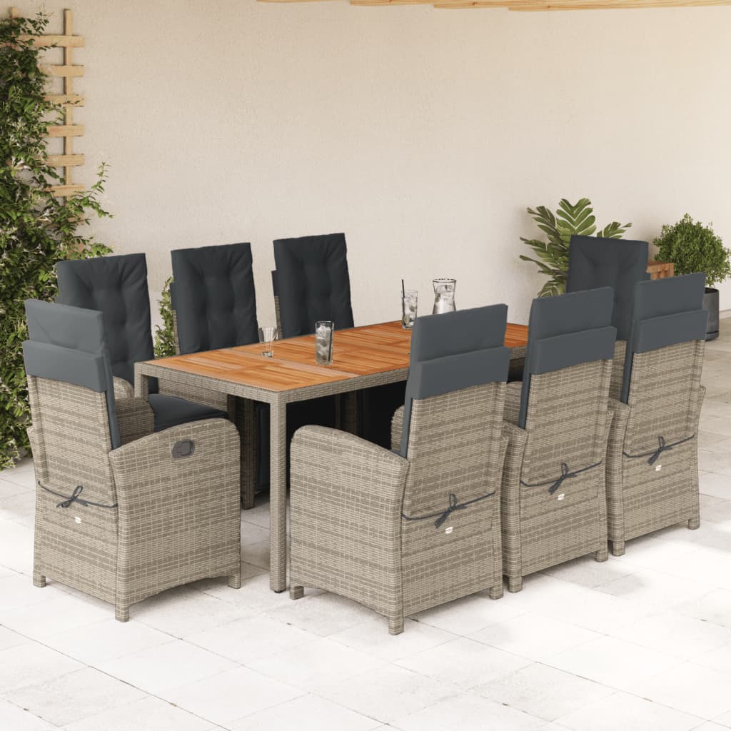 7 Piece Garden Dining Set With Cushions Poly Rattan