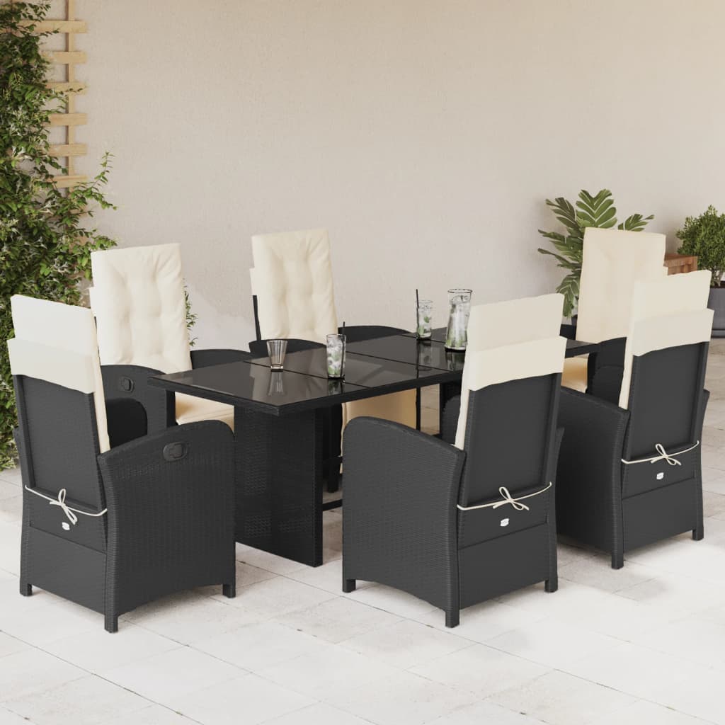 9 Piece Garden Dining Set With Cushions Poly Rattan