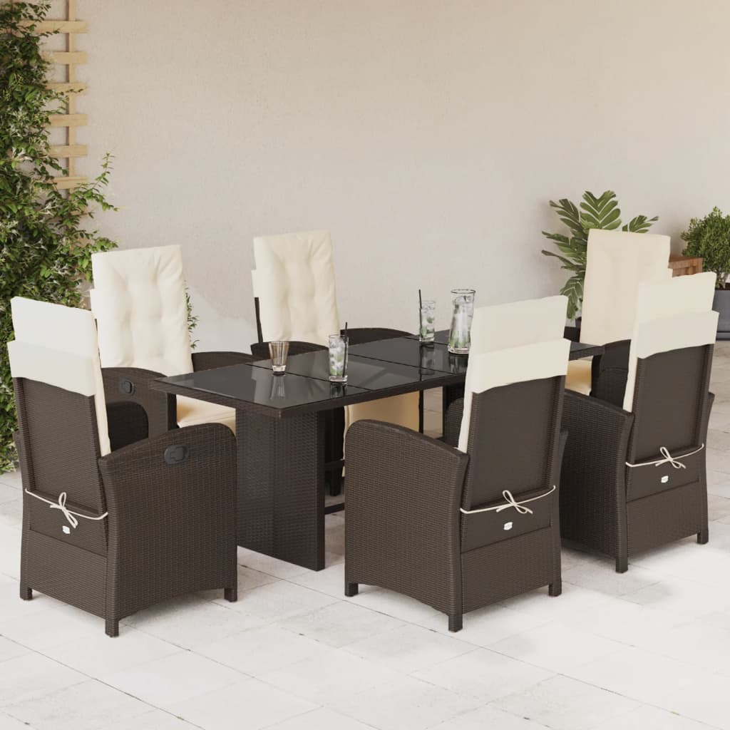9 Piece Garden Dining Set With Cushions Poly Rattan