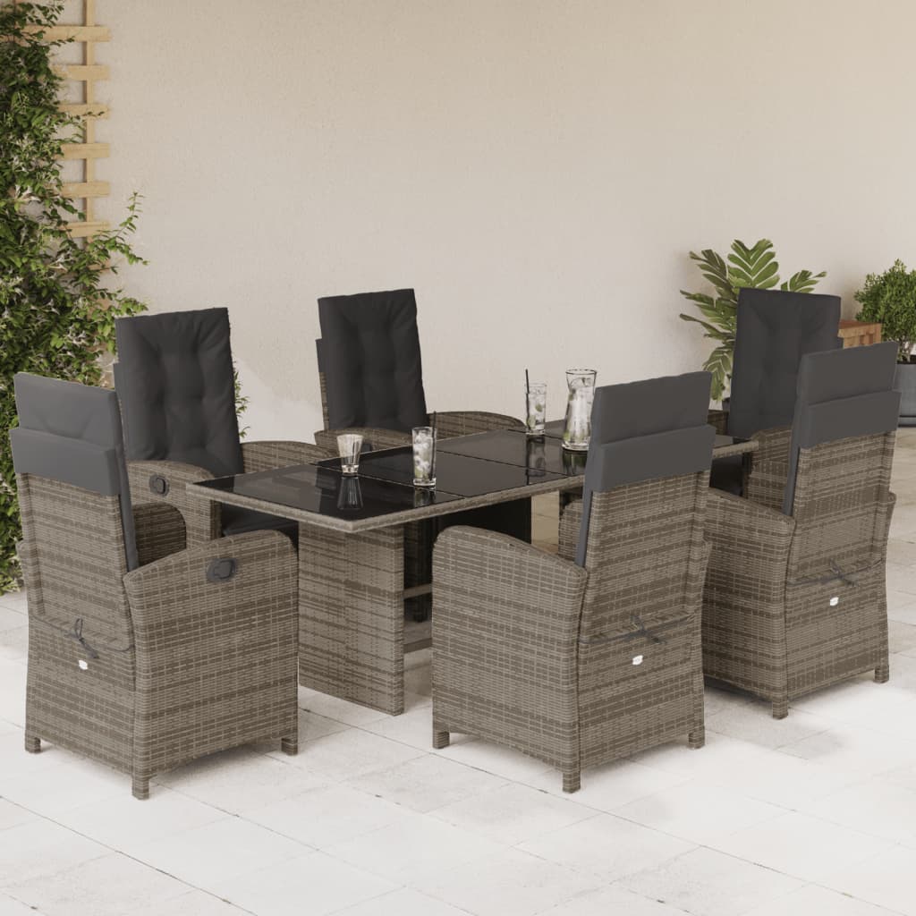 9 Piece Garden Dining Set With Cushions Poly Rattan