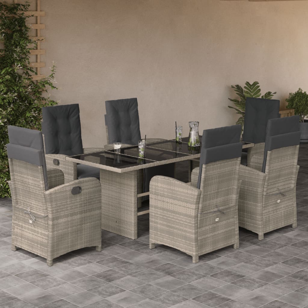 9 Piece Garden Dining Set With Cushions Poly Rattan