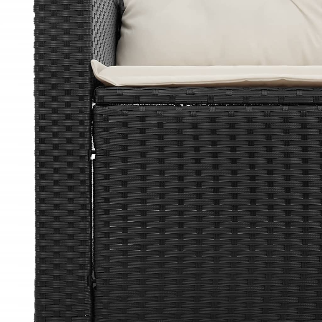 5 Piece Garden Sofa Set With Cushions Poly Rattan Acacia