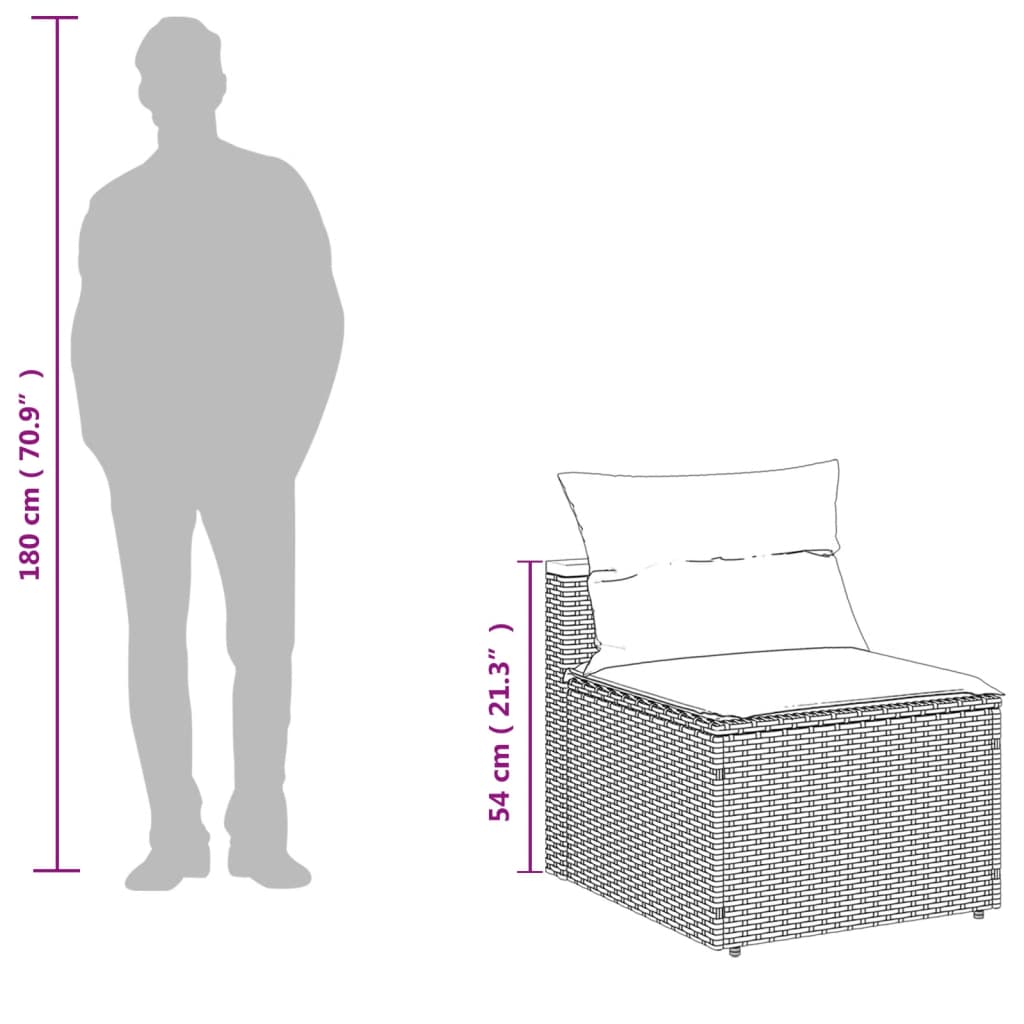 5 Piece Garden Sofa Set With Cushions Poly Rattan Acacia