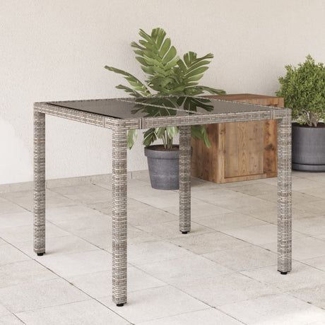 Garden Table With Wooden Top Poly Rattan&Solid Wood Acacia