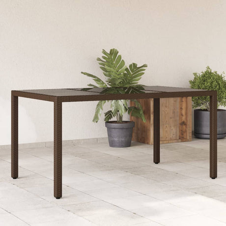 Garden Table With Wooden Top Poly Rattan&Solid Wood Acacia