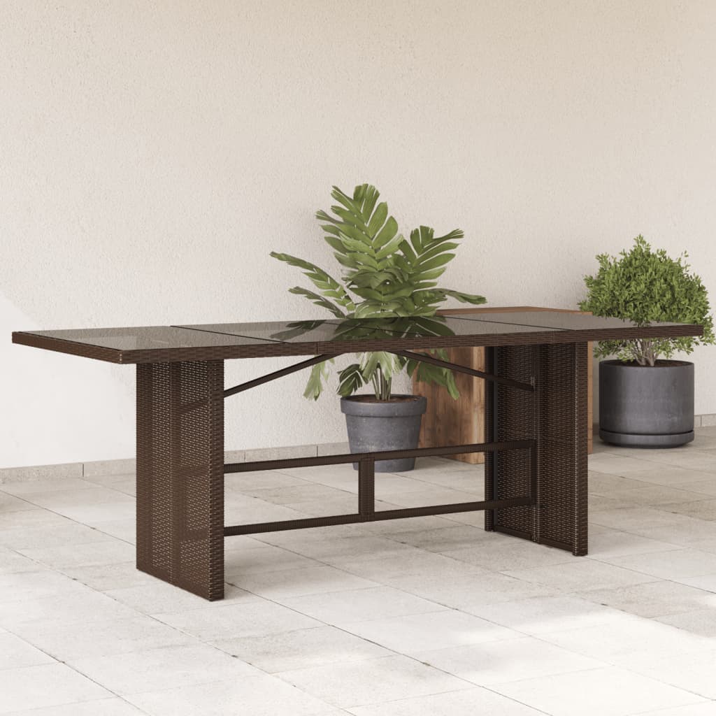Garden Table With Top 190X80X75 Cm Poly Rattan