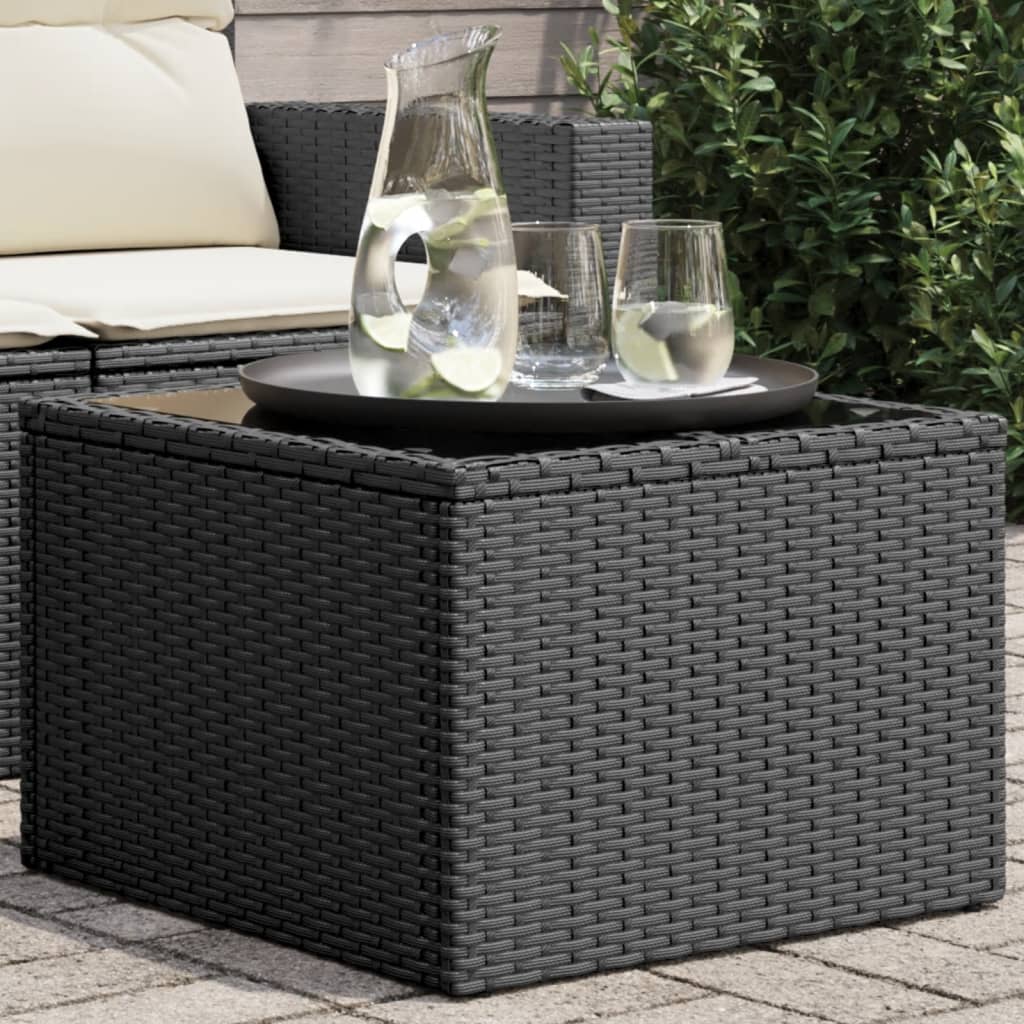 Garden Table With Top 55X55X37 Cm Poly Rattan