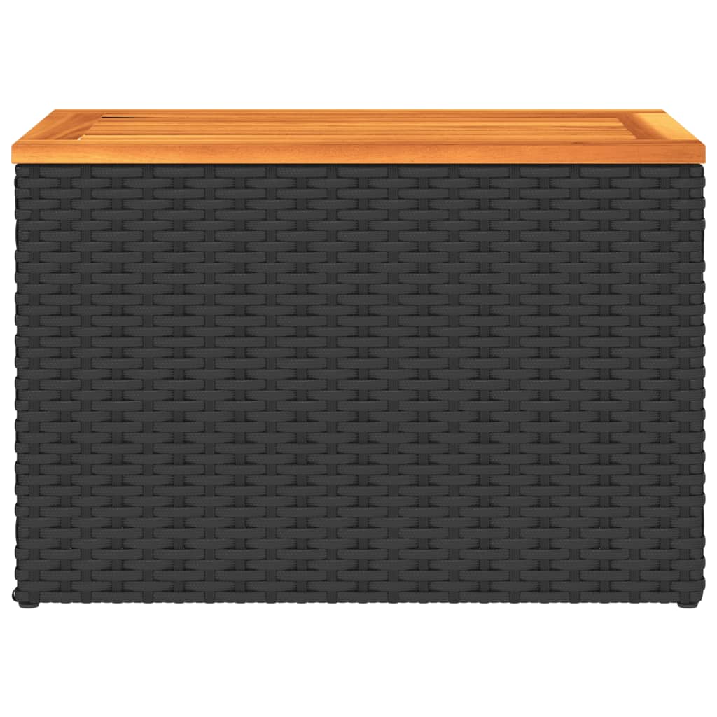 Garden Side Tables 2Pcs 55X34X37Cm Poly Rattan Solid Wood