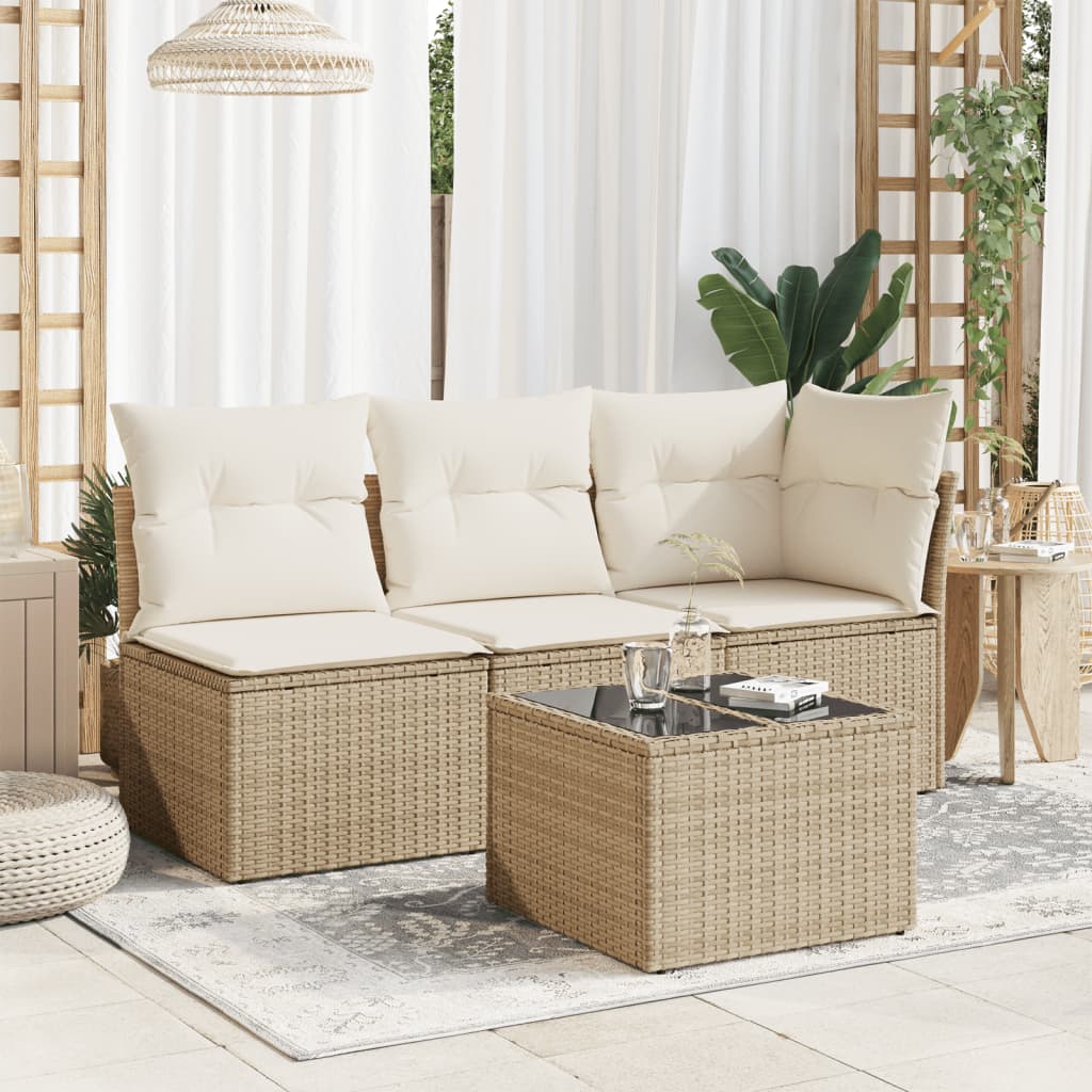 Garden Table With Top 55X55X37 Cm Poly Rattan