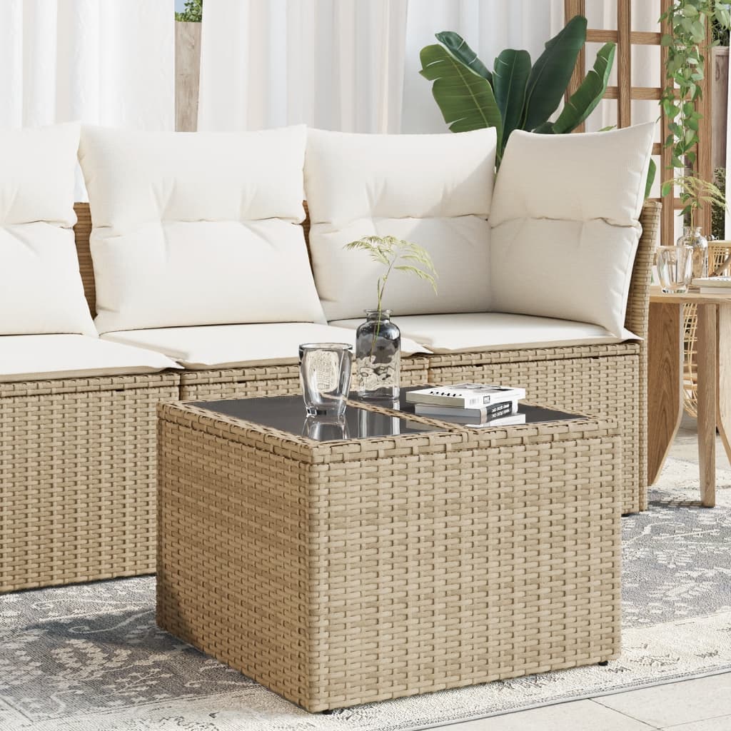 Garden Table With Top 55X55X37 Cm Poly Rattan