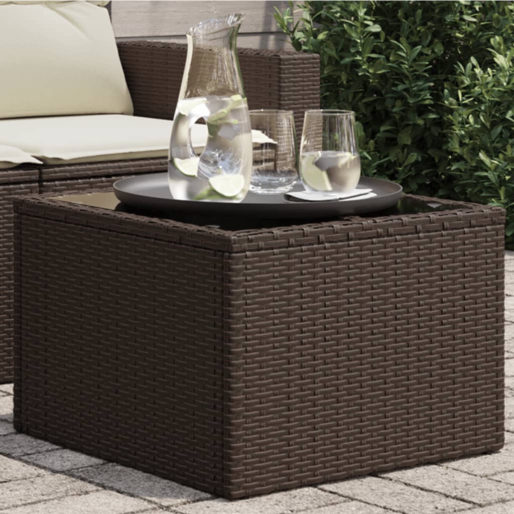 Garden Table With Top 55X55X37 Cm Poly Rattan