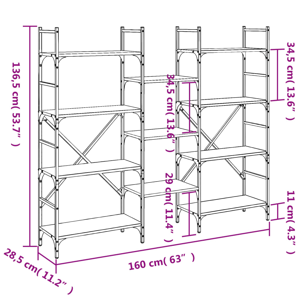 Bookshelf 160X28.5X Engineered Wood