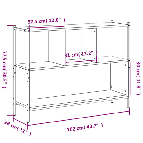 Bookcase 102X28X77.5 Cm Engineered Wood
