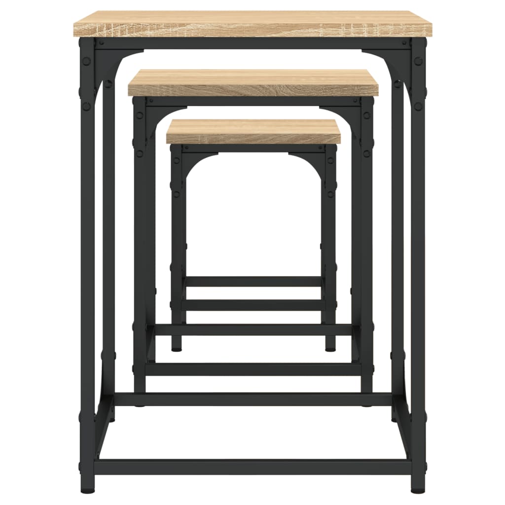 Nesting Coffee Tables 3 Pcs Engineered Wood