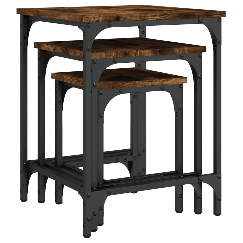 Nesting Coffee Tables 3 Pcs Engineered Wood