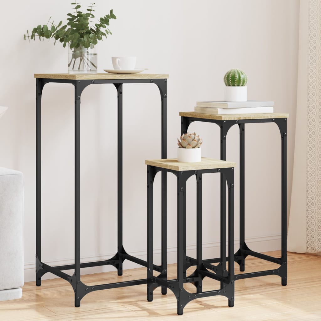 Nesting Side Tables 3 Pcs Engineered Wood