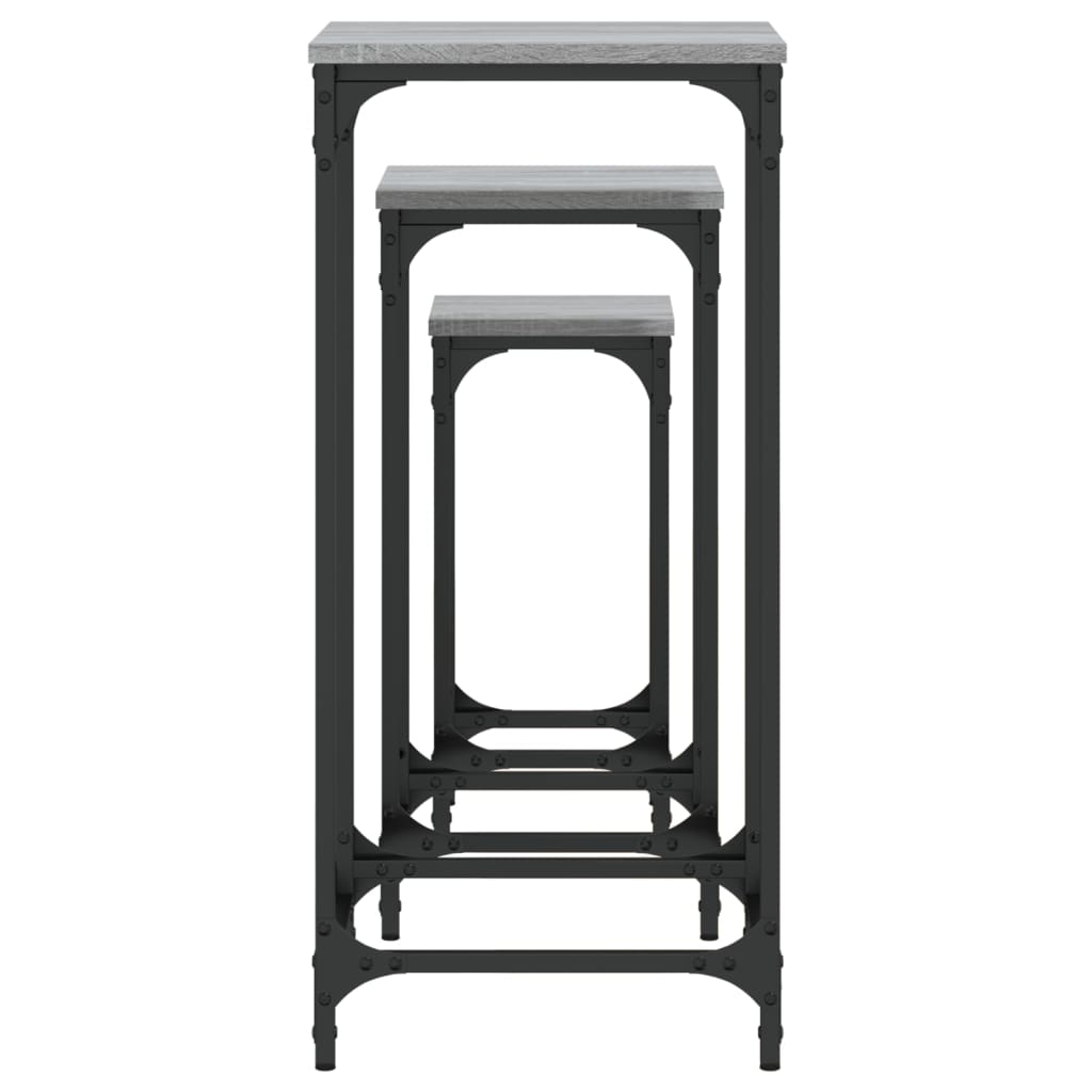 Nesting Side Tables 3 Pcs Engineered Wood