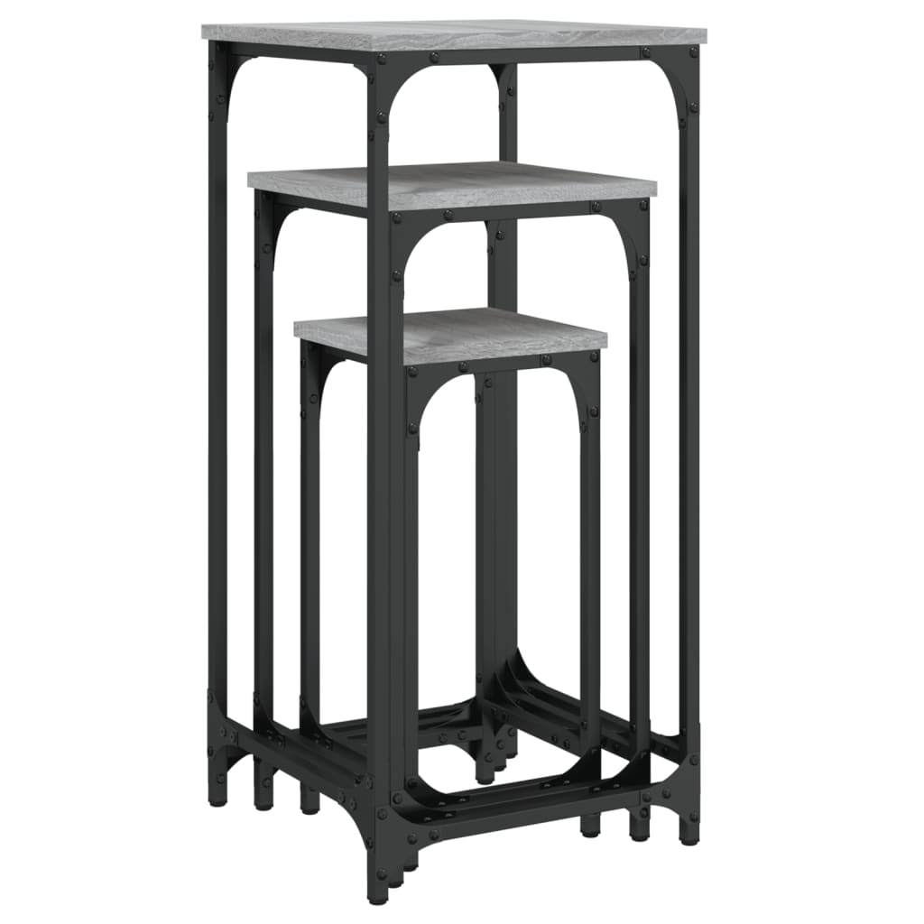 Nesting Side Tables 3 Pcs Engineered Wood