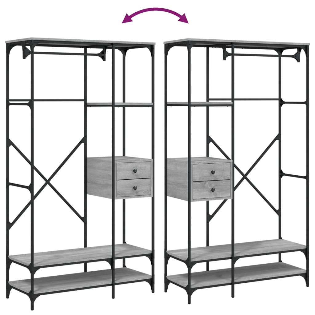 Wardrobe With Drawers 100X40X180 Cm Engineered Wood