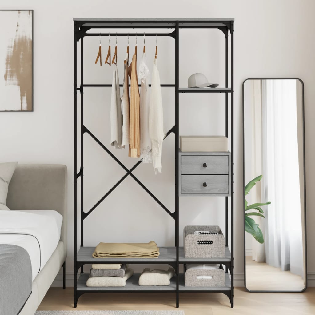 Wardrobe With Drawers 100X40X180 Cm Engineered Wood