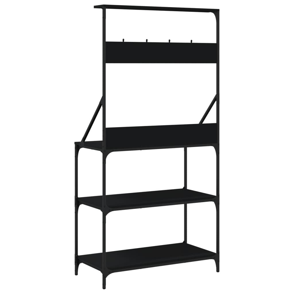 Baker's Rack With Hooks 4-Tier Engineered Wood