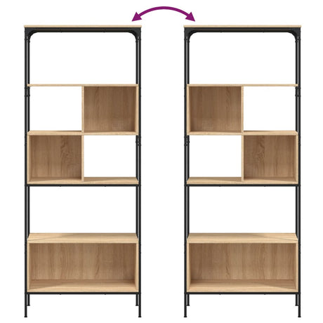 Bookcase 5-Tier 76X33X188.5 Cm Engineered Wood
