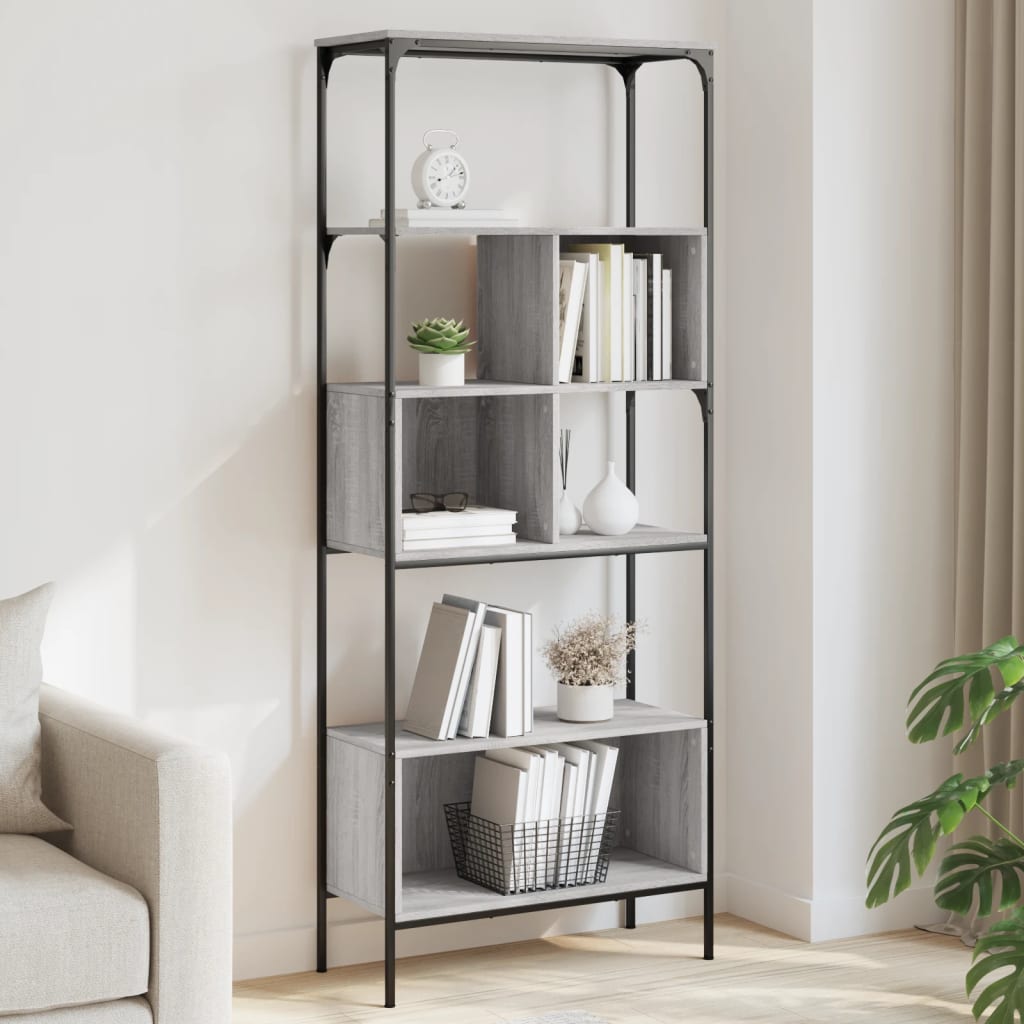 Bookcase 5-Tier 76X33X188.5 Cm Engineered Wood