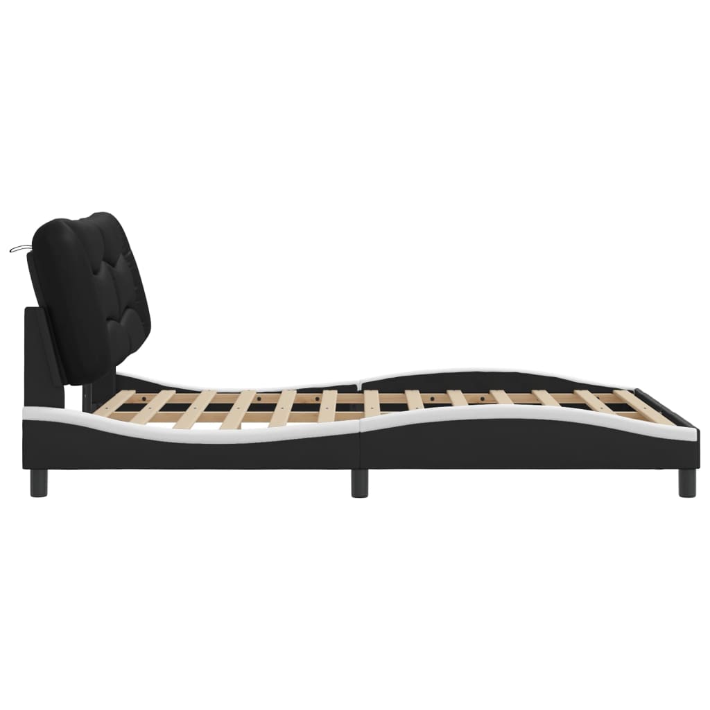 Bed Frame Without Mattress "Hvar" 135X190 Cm Double Faux Leather