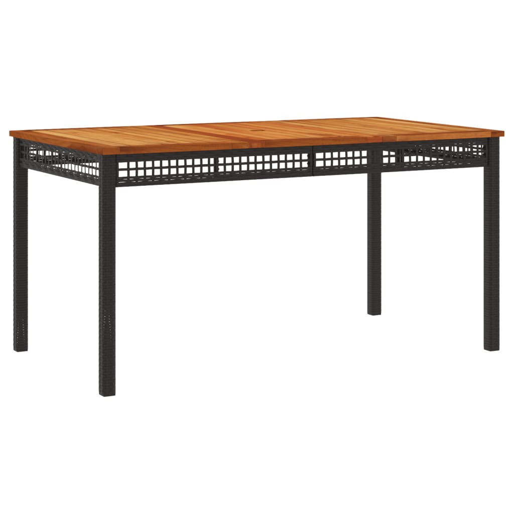 7 Piece Garden Dining Set With Cushions Black Poly Rattan