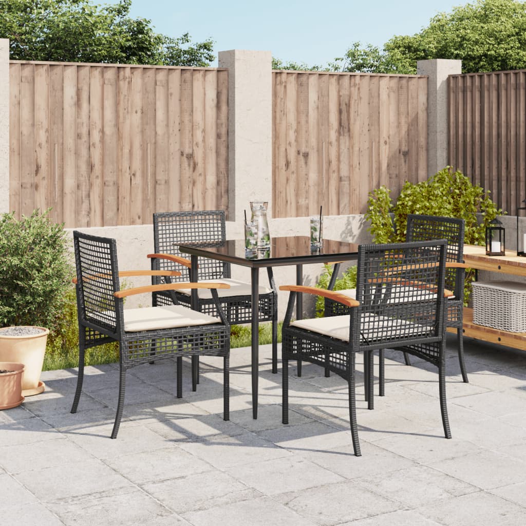 3 Piece Garden Dining Set With Cushions Poly Rattan