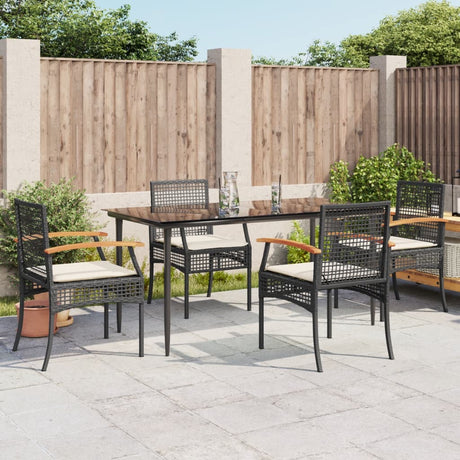 3 Piece Garden Dining Set With Cushions Poly Rattan