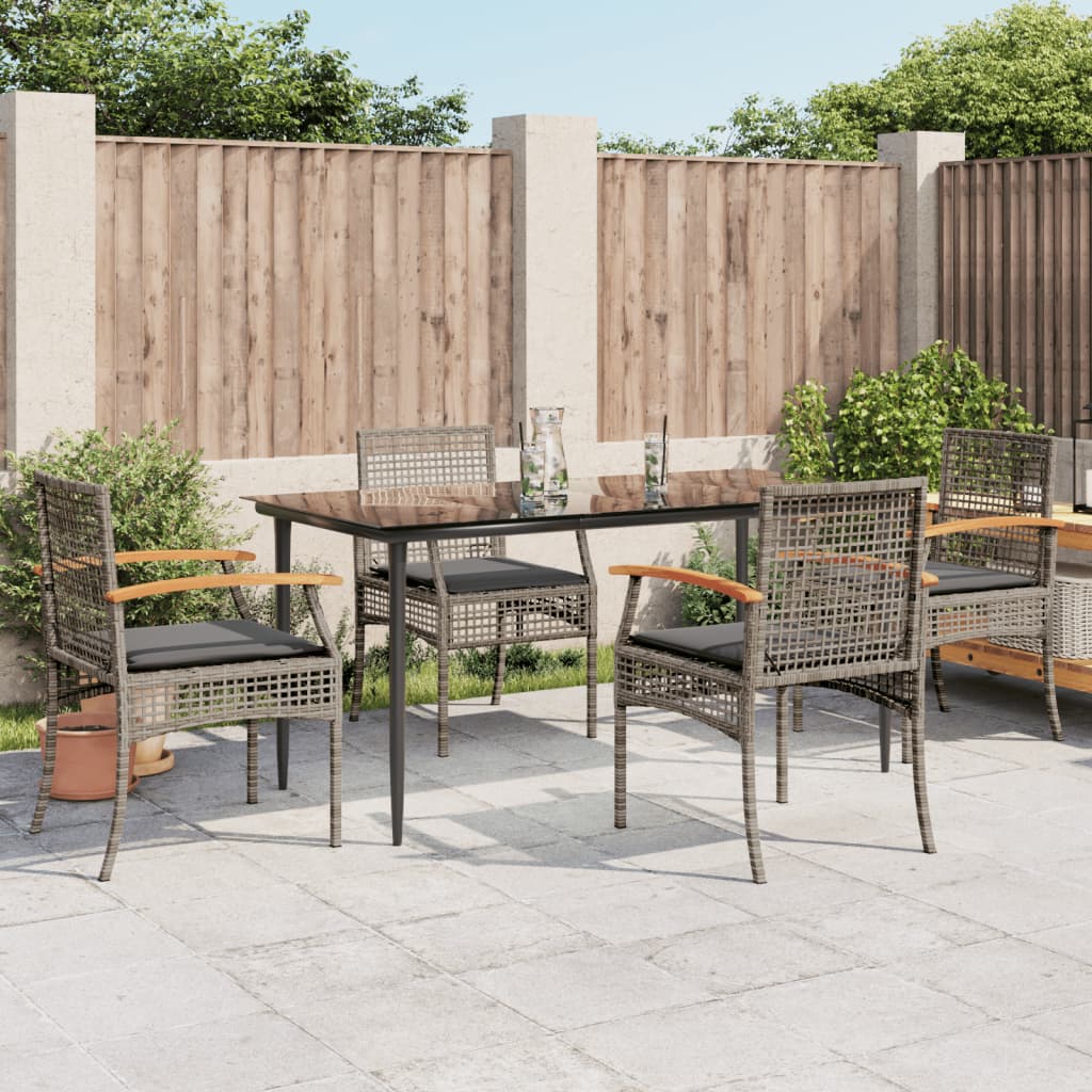 3 Piece Garden Dining Set With Cushions Poly Rattan