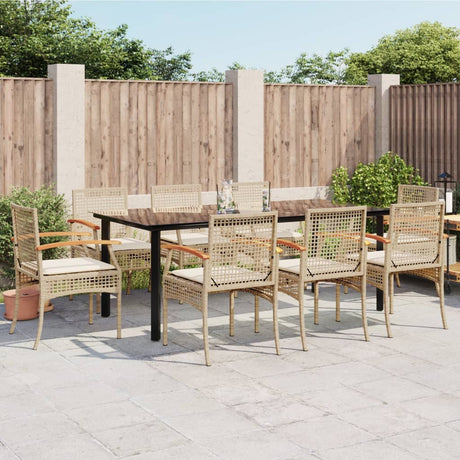 5 Piece Garden Dining Set With Cushions Poly Rattan