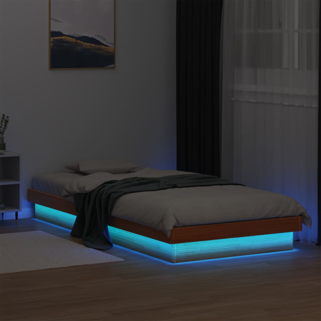 Led Bed Frame Without Mattress Solid Wood