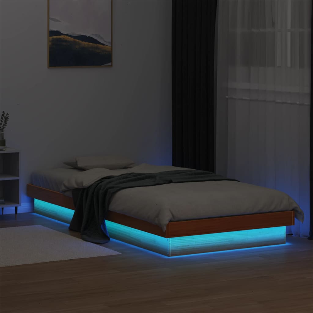 Led Bed Frame Without Mattress Solid Wood
