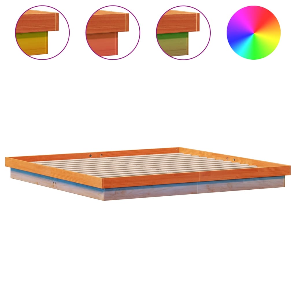 Led Bed Frame Without Mattress Solid Wood