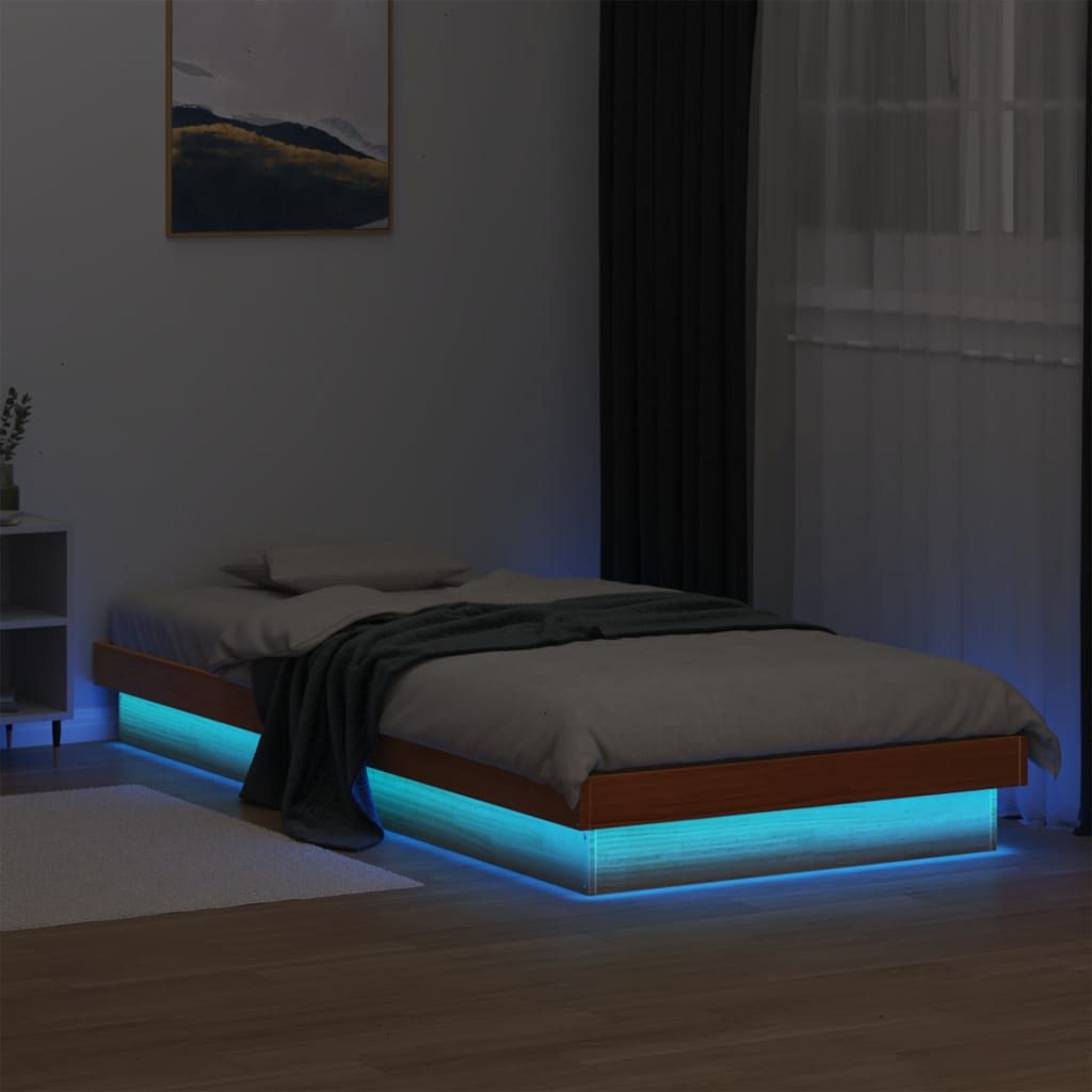 Led Bed Frame Without Mattress Solid Wood