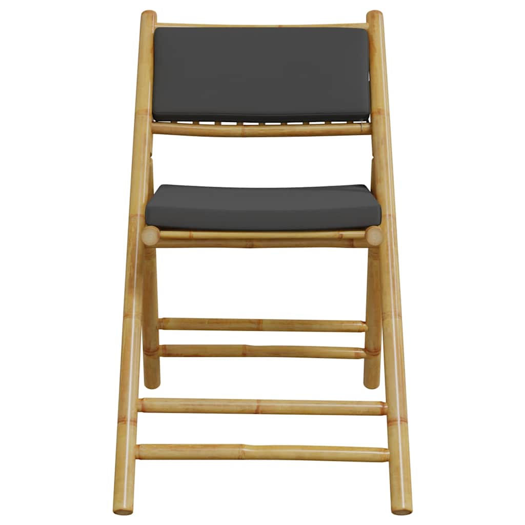 6 Piece Folding Bistro Chairs With Cushions Bamboo