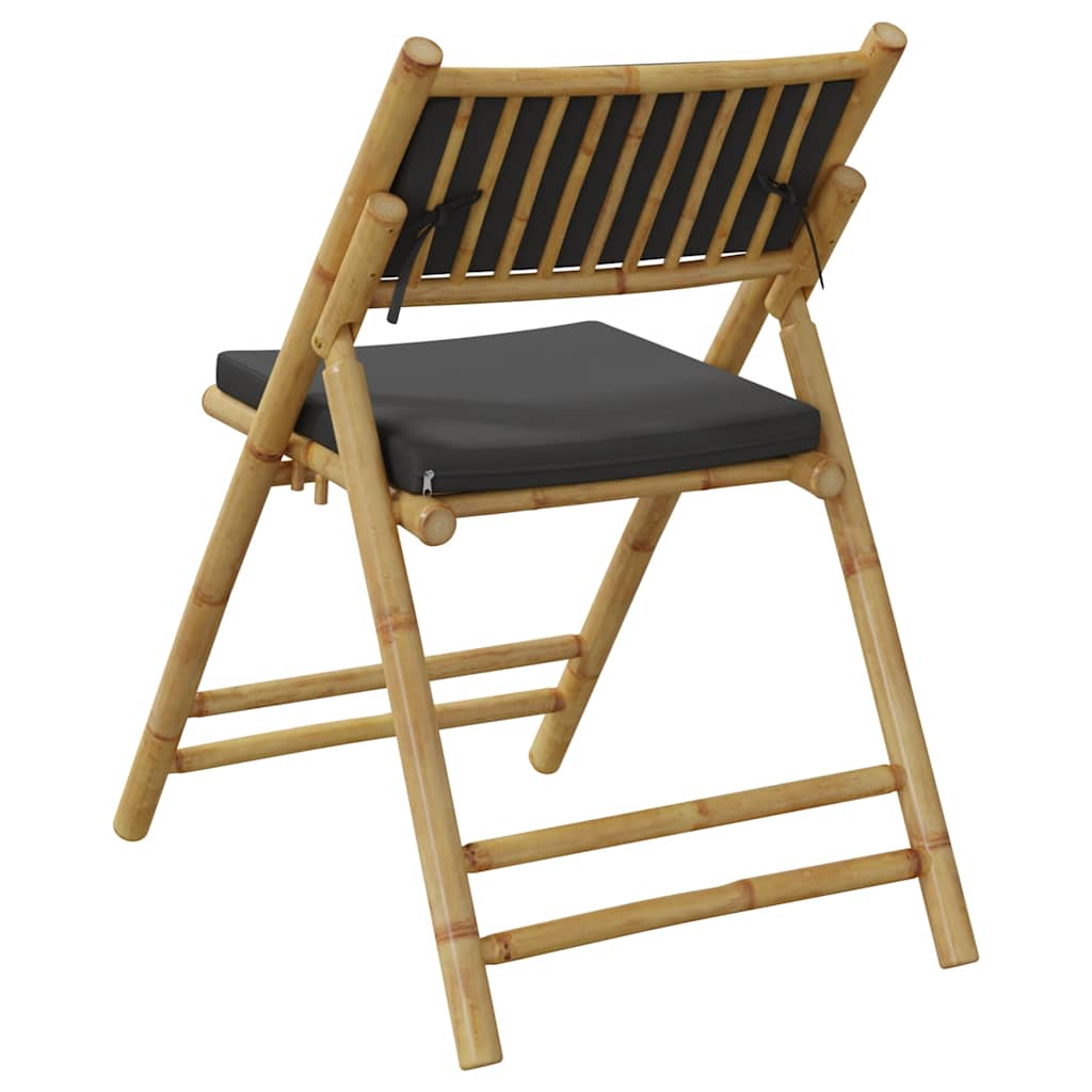 6 Piece Folding Bistro Chairs With Cushions Bamboo