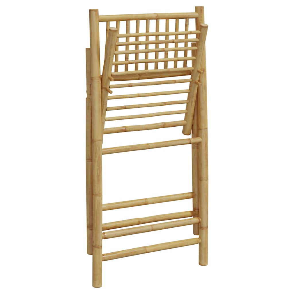 6 Piece Folding Bistro Chairs With Cushions Bamboo