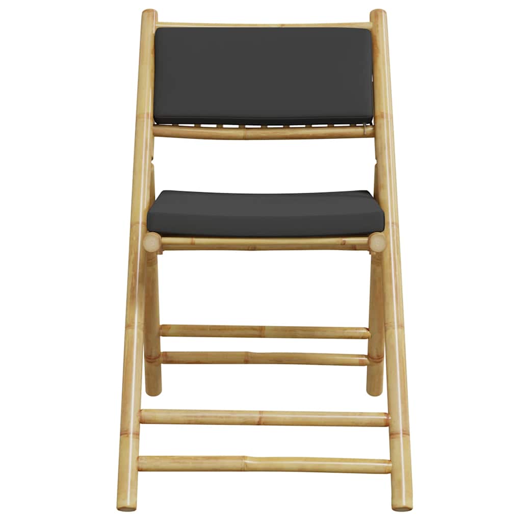 5 Piece Folding Bistro Set With Cushions Bamboo