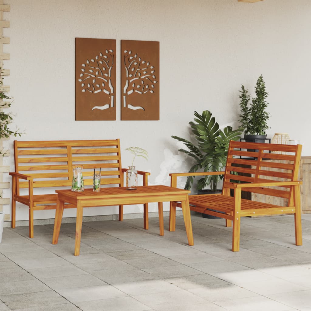 4 Piece Garden Lounge Set With Cushions Solid Wood Acacia