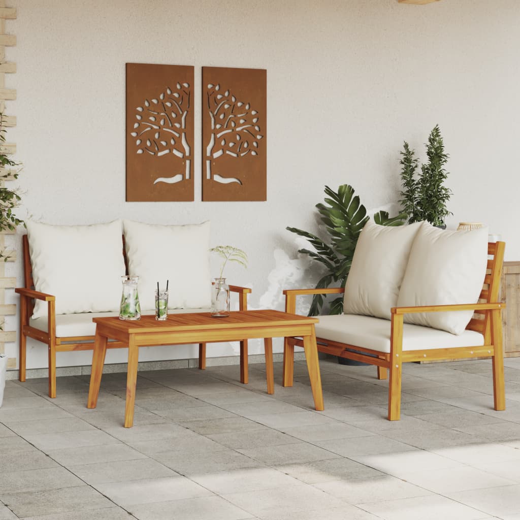 4 Piece Garden Lounge Set With Cushions Solid Wood Acacia